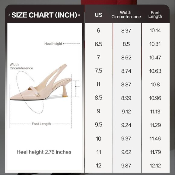 🆕Women Kitten Heel Slingback Closed Toe Pearl Pump for Work Wedding Bridal Nude - Picture 8 of 8